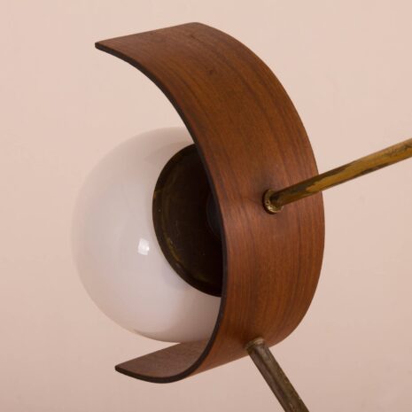 2059 3 shades Stilnovo style pendant lamp with teak Stilnovo pendant lamp in brass, teak and 3 opaline glass shades, Italy, 60s-2-17 shades Stilnovo style pendant lamp with teak Stilnovo pendant lamp in brass teak and opaline glass shades Italy s scaled