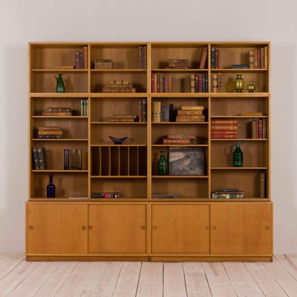 Oak shelving unit bookcase by Borge Mogensen for Karl Andersson Soner Huskvarna   scaled