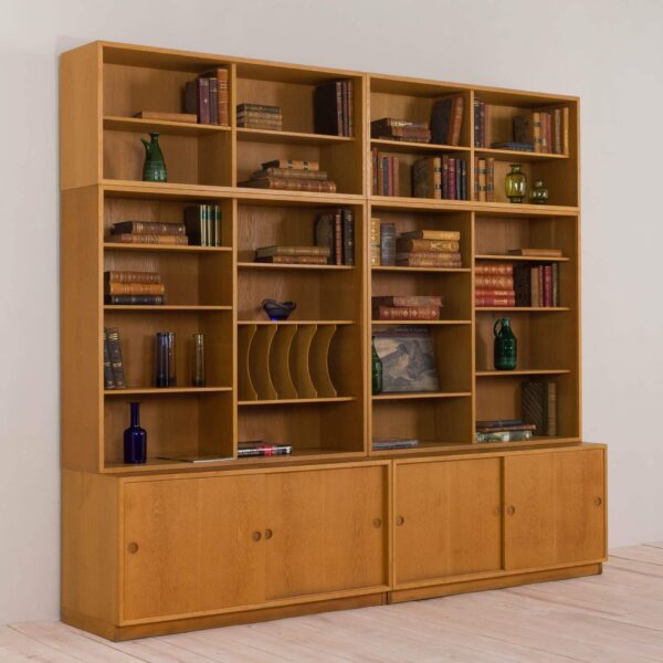 Oak shelving unit bookcase by Borge Mogensen for Karl Andersson Soner Huskvarna  scaled