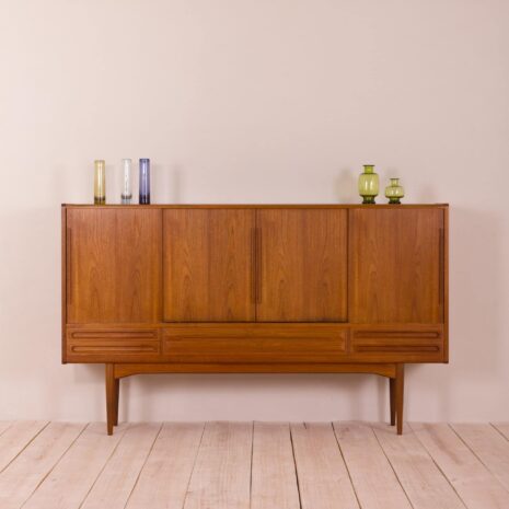 Teak highboard with  drawers in Johannes Andersen style Denmark s  scaled