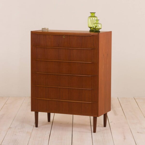 Six drawers teak dresser form Erik Badens Mobelfabrik  scaled
