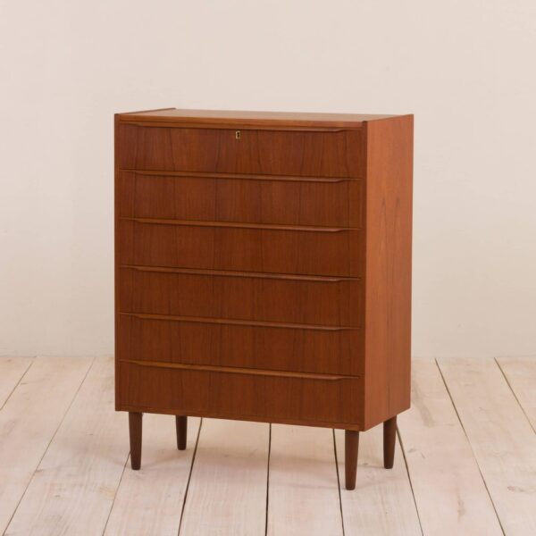 Six drawers teak dresser form Erik Badens Mobelfabrik  scaled