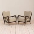 Paolo Buffa lounge chairs in alapaca boucle wool upholstery scaled