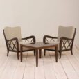 Paolo Buffa lounge chairs in alapaca boucle wool upholstery scaled