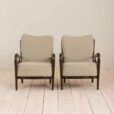 Paolo Buffa lounge chairs in alapaca boucle wool upholstery scaled