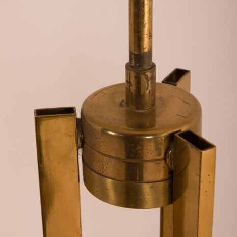 2064 Italian brass chandelier with 3 opaline glass in Gino Sarfatti style-2-15 Italian brass chandelier with opaline glass in Gino Sarfatti style scaled