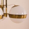 Italian brass chandelier with  opaline glass in Gino Sarfatti style   scaled
