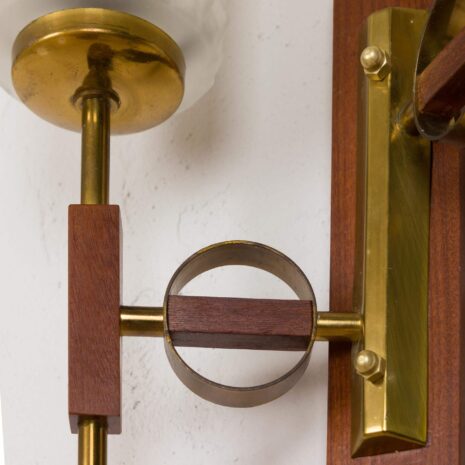 2066 Pair of teak and brass Italian wall scones from the 60s-3 Pair of teak and brass Italian wall scones from the s scaled