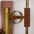 Pair of teak and brass Italian wall scones from the s  scaled