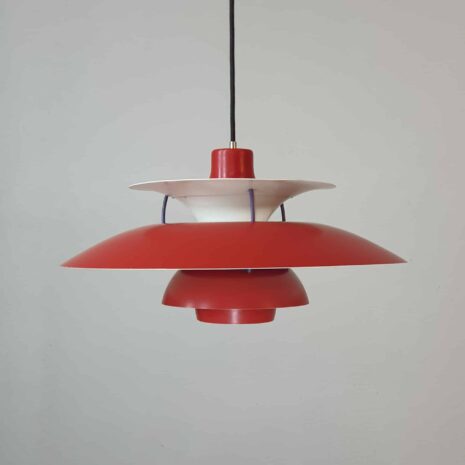 Vintage red PH pendant lamp Poul Henningsen for Louis Poulsen  scaled scaled