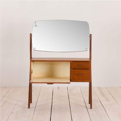 Danish Teak Y-Leg Vanity Table with Mirror by Olholm Mobler 1960s. 2085-3 Danish Teak Y Leg Vanity Table with Mirror by Olholm Mobler s