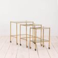 Italian brass nesting tables with decorative pipes s   scaled