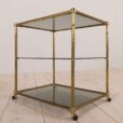 Italian mid century brass bamboo cart with  shelves    scaled