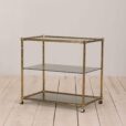 Italian mid century brass bamboo cart with  shelves   scaled