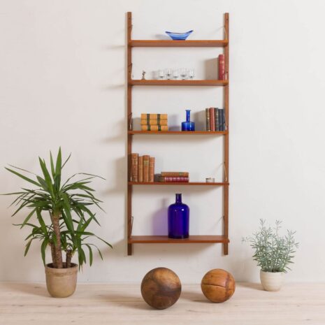 Poul Cadovius vintage wall unit shelving with  shelves Denmark s   scaled