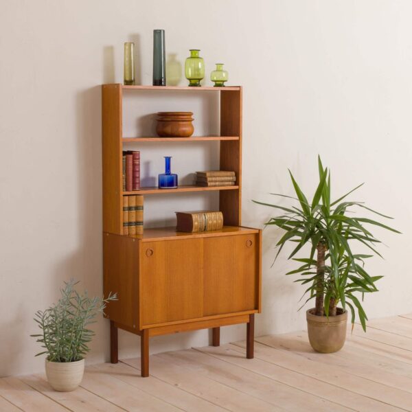 Scandinavian vintage teak bookcase in teak s