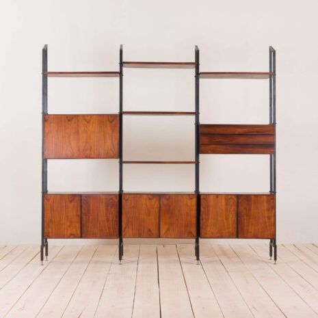 2108 Italian geometrical free standing wall unit from the 60s in rosewood-2 Italian geometrical free standing wall unit from the s in rosewood scaled