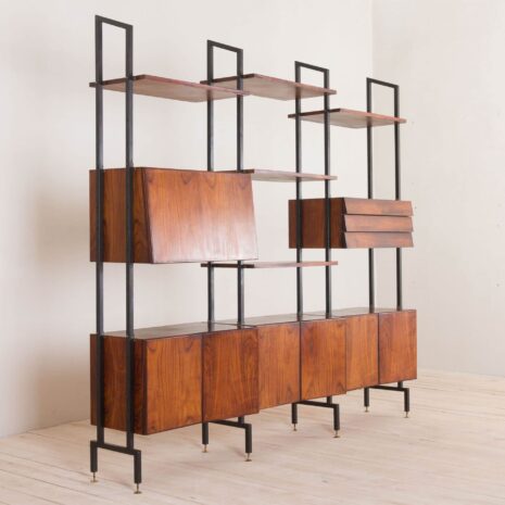2108 Italian geometrical free standing wall unit from the 60s in rosewood-4 Italian geometrical free standing wall unit from the s in rosewood scaled
