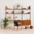 Danish wall unit from the s with a large desk and cabinet in the style of Poul Cadovius   scaled