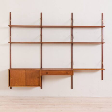 Danish wall unit from the 60s with a large desk and cabinet in the style of Poul Cadovius 2089-3 Danish wall unit from the s with a large desk and cabinet in the style of Poul Cadovius scaled