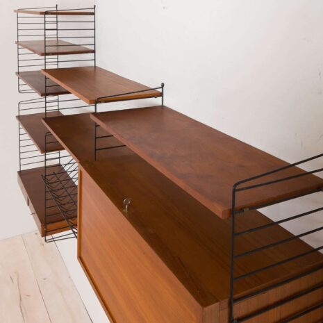 Original String wall unit from 1964 by Strinning, Sweden 2093-16 Original String wall unit from by Strinning Sweden scaled