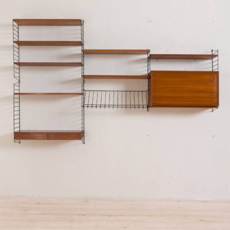 Original String wall unit from 1964 by Strinning, Sweden 2093-6 Original String wall unit from by Strinning Sweden scaled