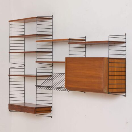 Original String wall unit from 1964 by Strinning, Sweden 2093-9 Original String wall unit from by Strinning Sweden scaled