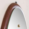 Italian mid century oval mirror in solid mahogany  scaled