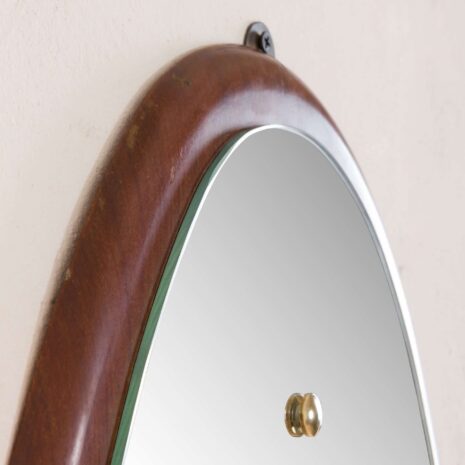 2069 Italian mid-century oval mirror in solid mahogany-5 Italian mid century oval mirror in solid mahogany scaled