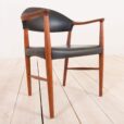 Erik Kierkegaard teak chair in black leather  scaled