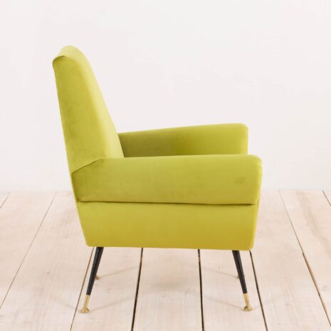 2077 Fotel Gigi Radice z zielonego aksamitu z lat 50-tych.-3 Gigi Radice green velvet armchair from the s