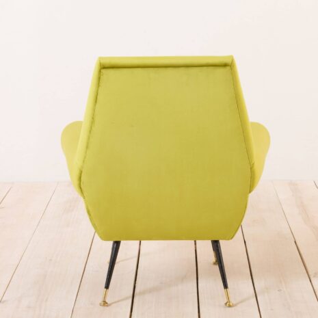 2077 Fotel Gigi Radice z zielonego aksamitu z lat 50-tych.-4 Gigi Radice green velvet armchair from the s