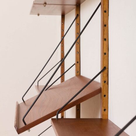 2084 Danish wall unit in the style of Cadovius with small desk and magazines shelf-10 Danish wall unit in the style of Cadovius with small desk and magazines shelf scaled