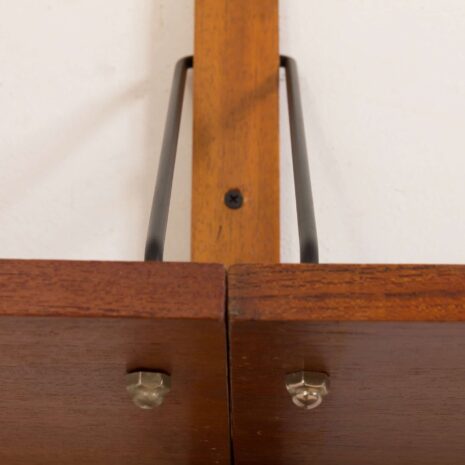 2084 Danish wall unit in the style of Cadovius with small desk and magazines shelf-6 Danish wall unit in the style of Cadovius with small desk and magazines shelf scaled