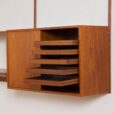 Kai Kristiansen FM Wall Unit in teak with cabinet and desk shelf  scaled