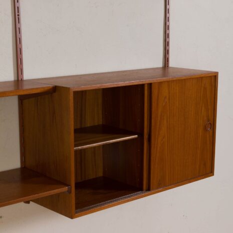 2120 Kai Kristiansen FM Wall Unit in teak with cabinet and desk-shelf-8 Kai Kristiansen FM Wall Unit in teak with cabinet and desk shelf scaled
