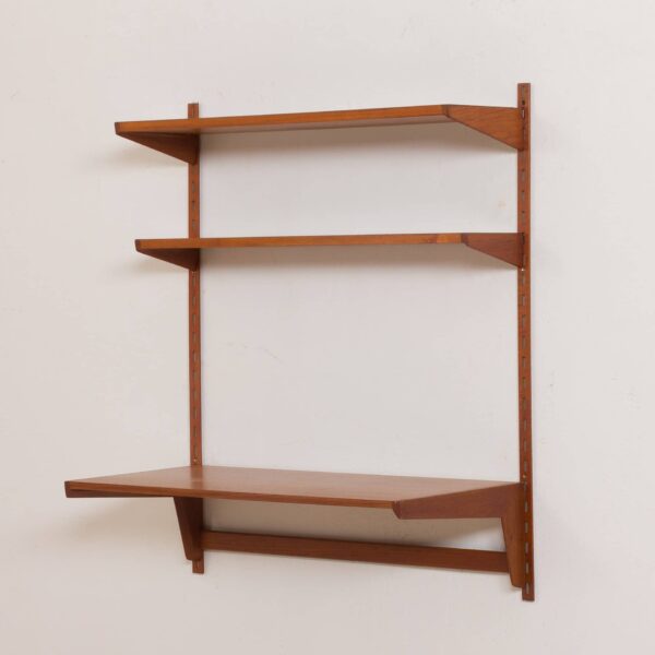 Kai Kristiansen desk set FM wall unit in teak  shelves  scaled