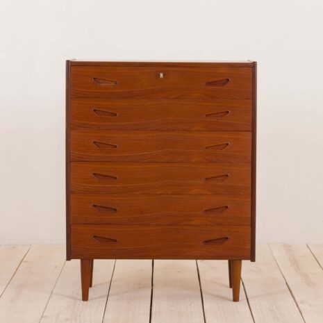 Danish teak chest of drawers with from the s  scaled