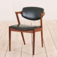 Kai Kristiansen teak chair model  in dark green leather  scaled
