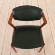 Kai Kristiansen teak chair model  in dark green leather  scaled