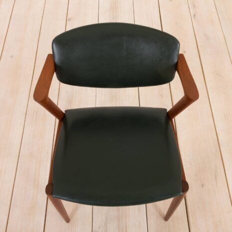 2132 Kai Kristiansen teak chair model 42 in dark green leather-9 Kai Kristiansen teak chair model in dark green leather scaled