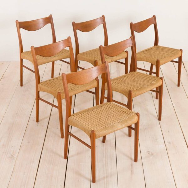 Six chairs by arne Wahl Iversen for Glyngore Stolefabrik  scaled