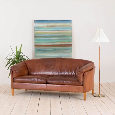 Mogens Hansen  seater cognac leather sofa  scaled