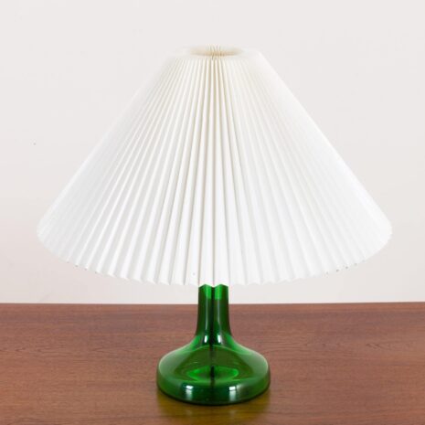 2159 Holmegaard deep green glass lamp with Le Klint shade-13 Holmegaard deep green glass lamp with Le Klint shade scaled
