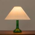 Holmegaard deep green glass lamp with Le Klint shade  scaled