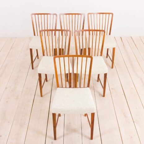 2112 komplet 6 orzechowych krzeseł Fritz Henningsen-8 komplet orzechowych krzeseł Fritz Henningsen scaled