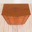 Teak chest of drawers with curved front in Kai Kristiansen style  scaled
