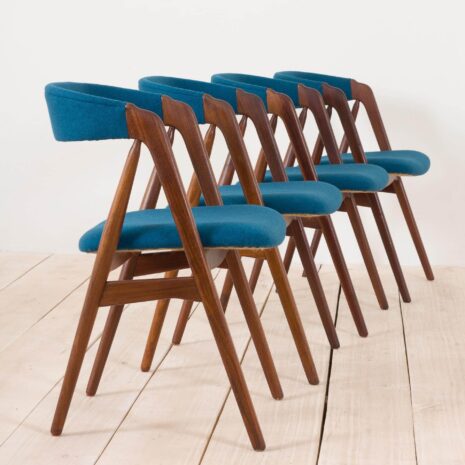 Set of  MID CENTURY DANISH TEAK DINING CHAIRS BY TH
