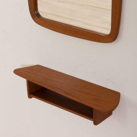 2154 Jm teak frame mirror Nr. 455 with organic shape console-5 Jm teak frame mirror Nr