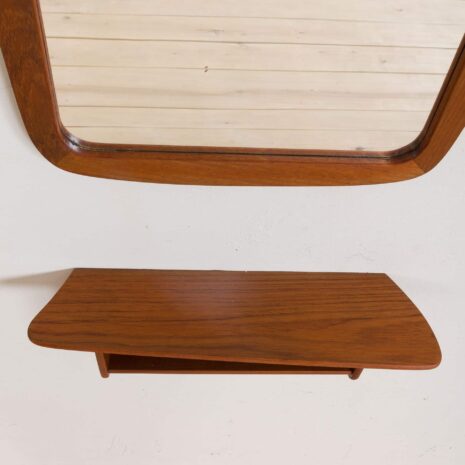 2154 Jm teak frame mirror Nr. 455 with organic shape console-6 Jm teak frame mirror Nr